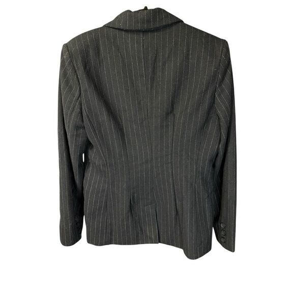 NASTY GAL Collection Pinstripe Oversized Wool Blend Navy Blazer sz 4 US - Picture 7 of 13